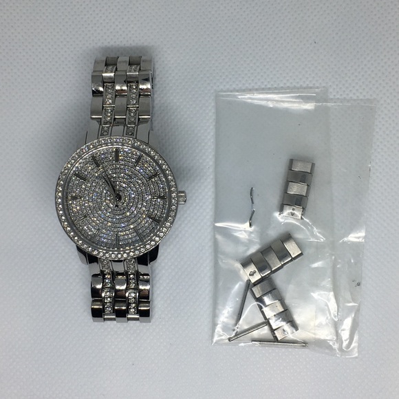 *HP* AUTH Michael Kors Nini Pavé Silver-Tone Watch, 36mm - Picture 8 of 13